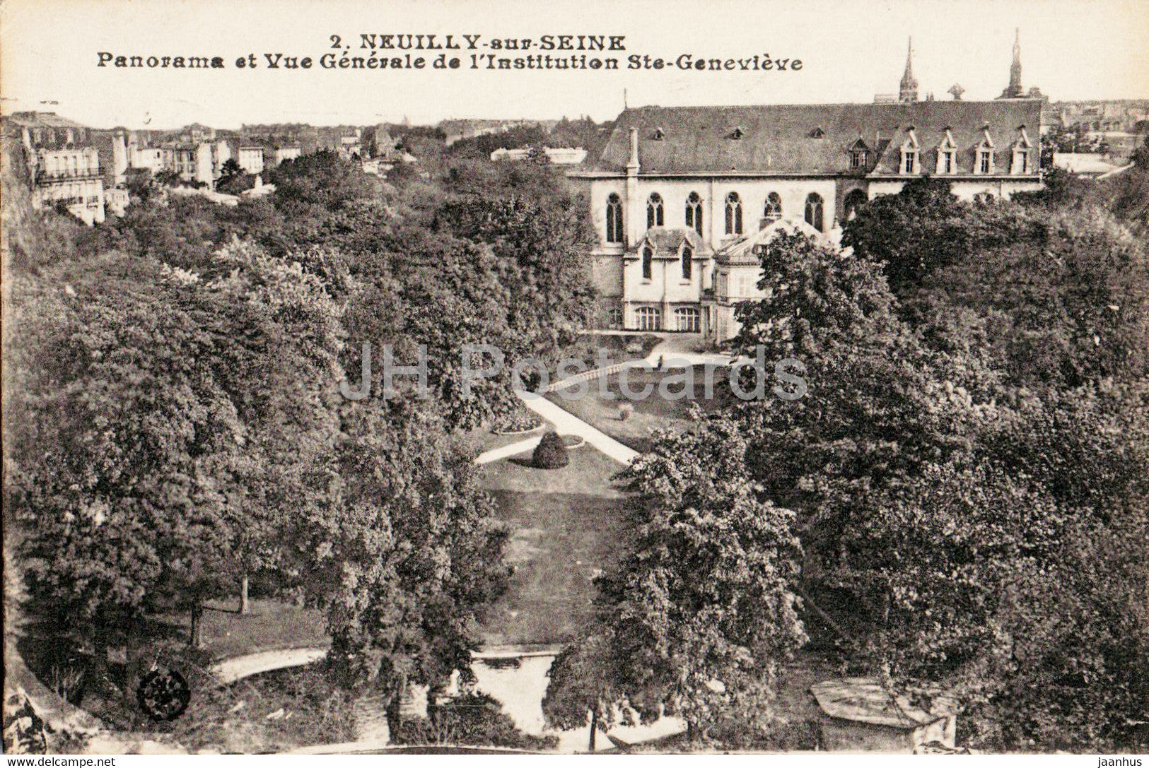 Neuilly sur Seine - Panorama et Vue Generale de l'Institution Ste Genevieve - 2 - old postcard - 1935 - France - used - JH Postcards