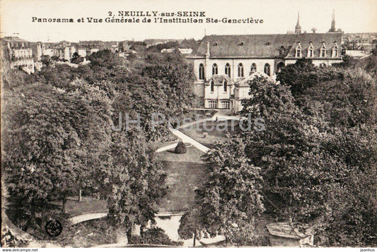 Neuilly sur Seine - Panorama et Vue Generale de l'Institution Ste Genevieve - 2 - old postcard - 1935 - France - used - JH Postcards