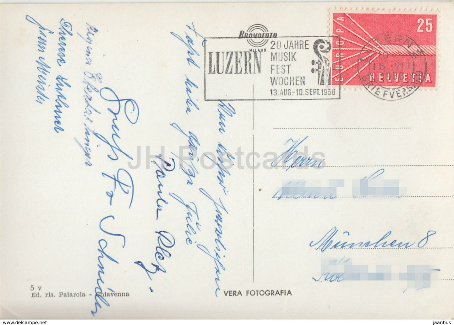 Lago di Montespluga 1908 m sullo sfondo il Pizzo Guardo 3013 m - 1958 - Italy - used