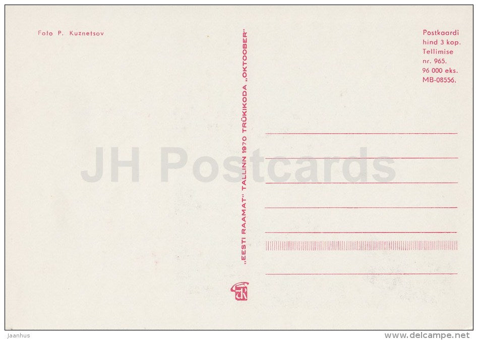 Pikk Hermann Tower - Toompea - Tallinn - 1970 - Estonia USSR - unused - JH Postcards