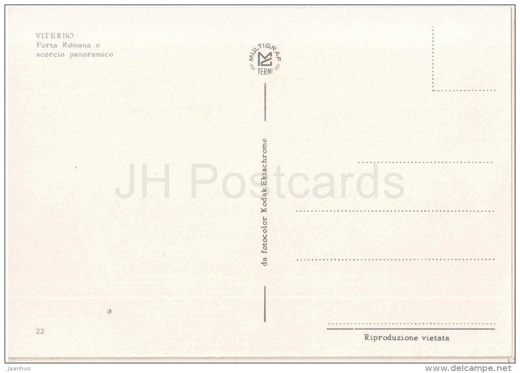 Porta Romana e scorcio panoramico - panorama - Viterbo - Lazio - 22 - Italia - Italy - unused - JH Postcards