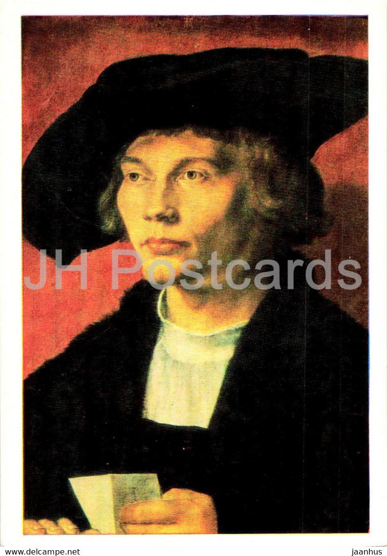 painting by Albrecht Durer - portrait of a young man - Russian art - 1983 - Russia USSR - unused - JH Postcards