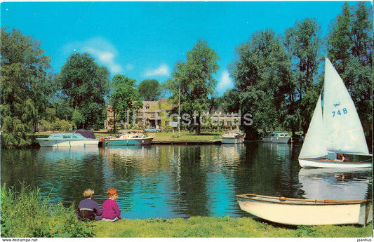 St. Ives - Pike and Eel Inn - River Ouse - sailing boat - PT12603 - 1970 - United Kingdom - England - used - JH Postcards