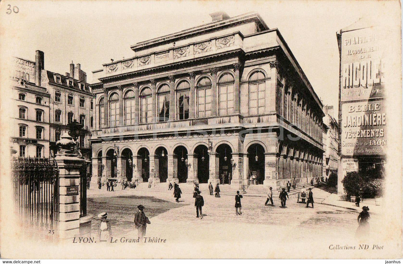 Lyon - Le Grand Theatre - 25 - old postcard - France - unused - JH Postcards