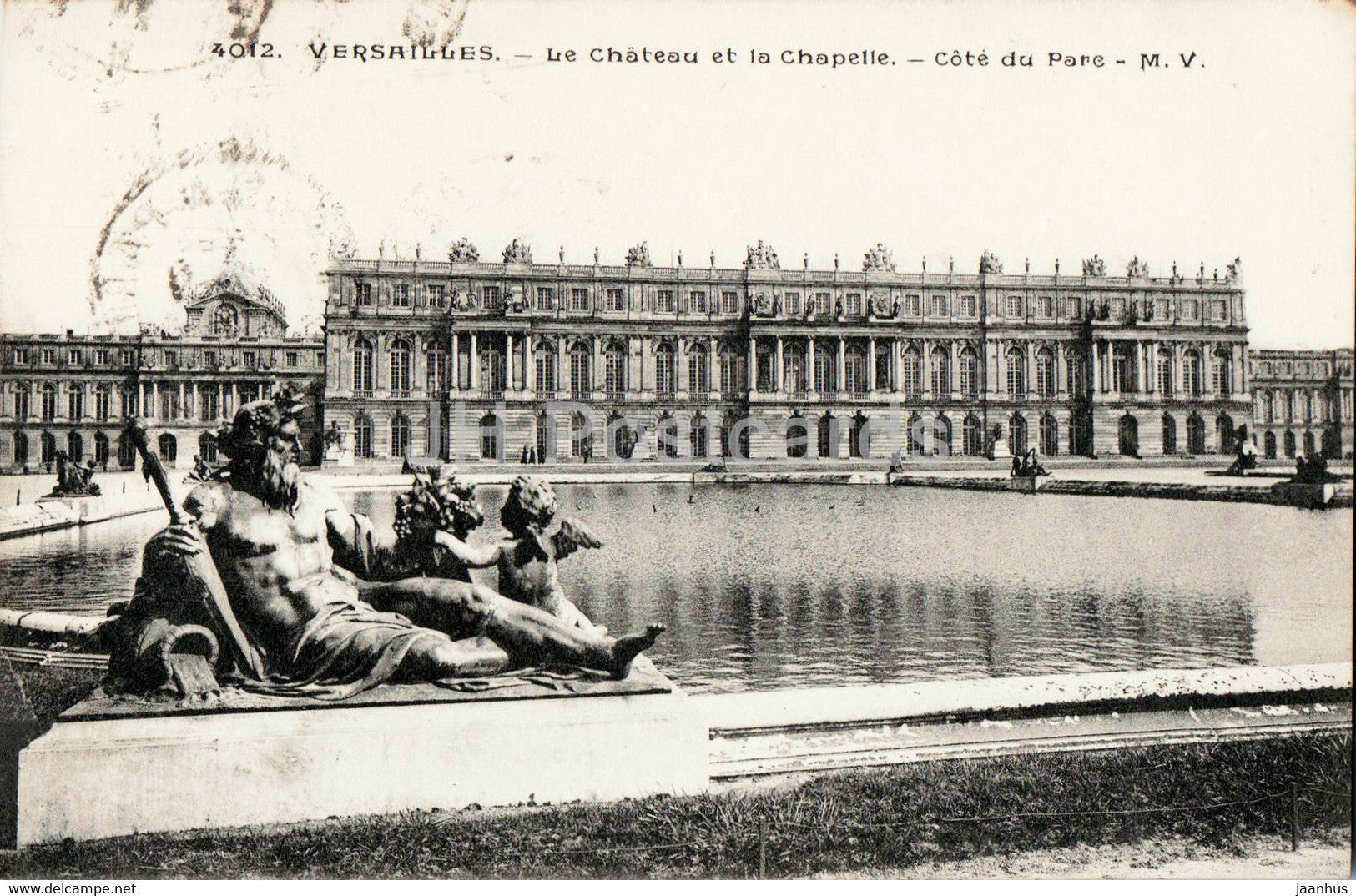 Versailles - Le Chateau et la Chapelle - Cote du Parc - 4012 - old postcard - 1921 - France - used - JH Postcards