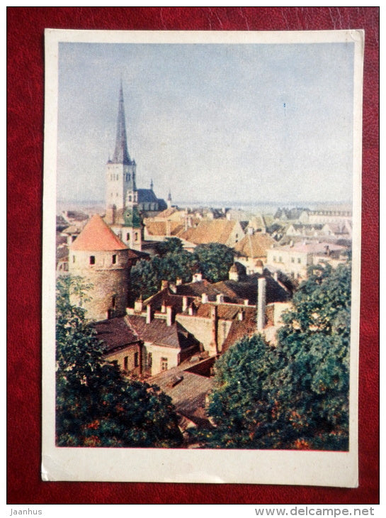 Old Town view - Tallinn - 1956 - Estonia USSR - used - JH Postcards