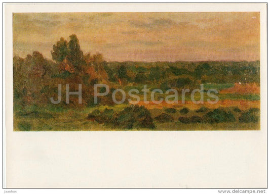 painting by N. Krymov - Sunset , 1940 - Russian art - Russia USSR - 1976 - unused - JH Postcards