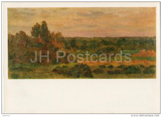painting by N. Krymov - Sunset , 1940 - Russian art - Russia USSR - 1976 - unused - JH Postcards