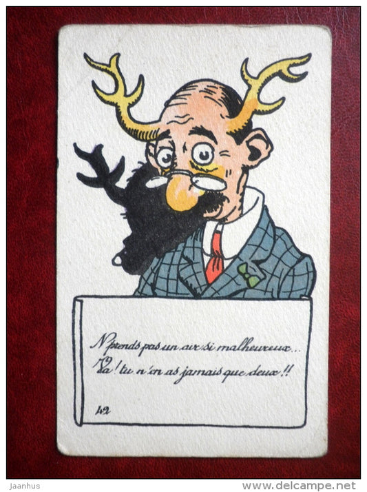 Collection Comique 42 - horned man - Noyer - France - used - JH Postcards