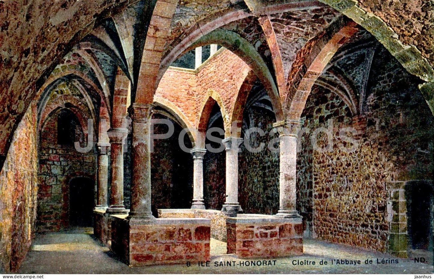 Ile Saint Honorat - Cloitre de l'Abbaye de Lerins - Cloister of the Abbey of Lerins - 8 - old postcard - France - unused - JH Postcards
