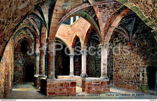 Ile Saint Honorat - Cloitre de l'Abbaye de Lerins - Cloister of the Abbey of Lerins - 8 - old postcard - France - unused - JH Postcards