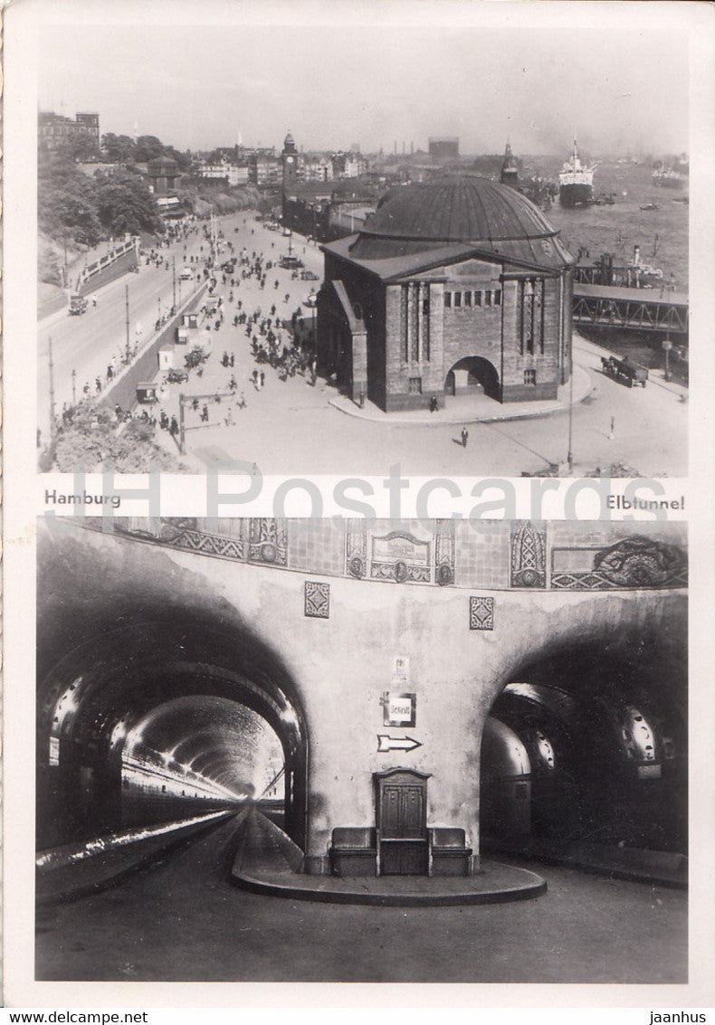 Hamburg - Elbtunnel - old postcard - 1954 - Germany - used - JH Postcards