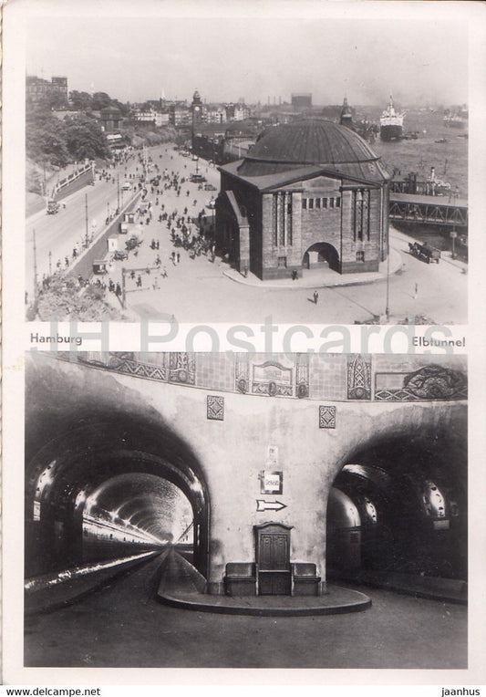 Hamburg - Elbtunnel - old postcard - 1954 - Germany - used - JH Postcards