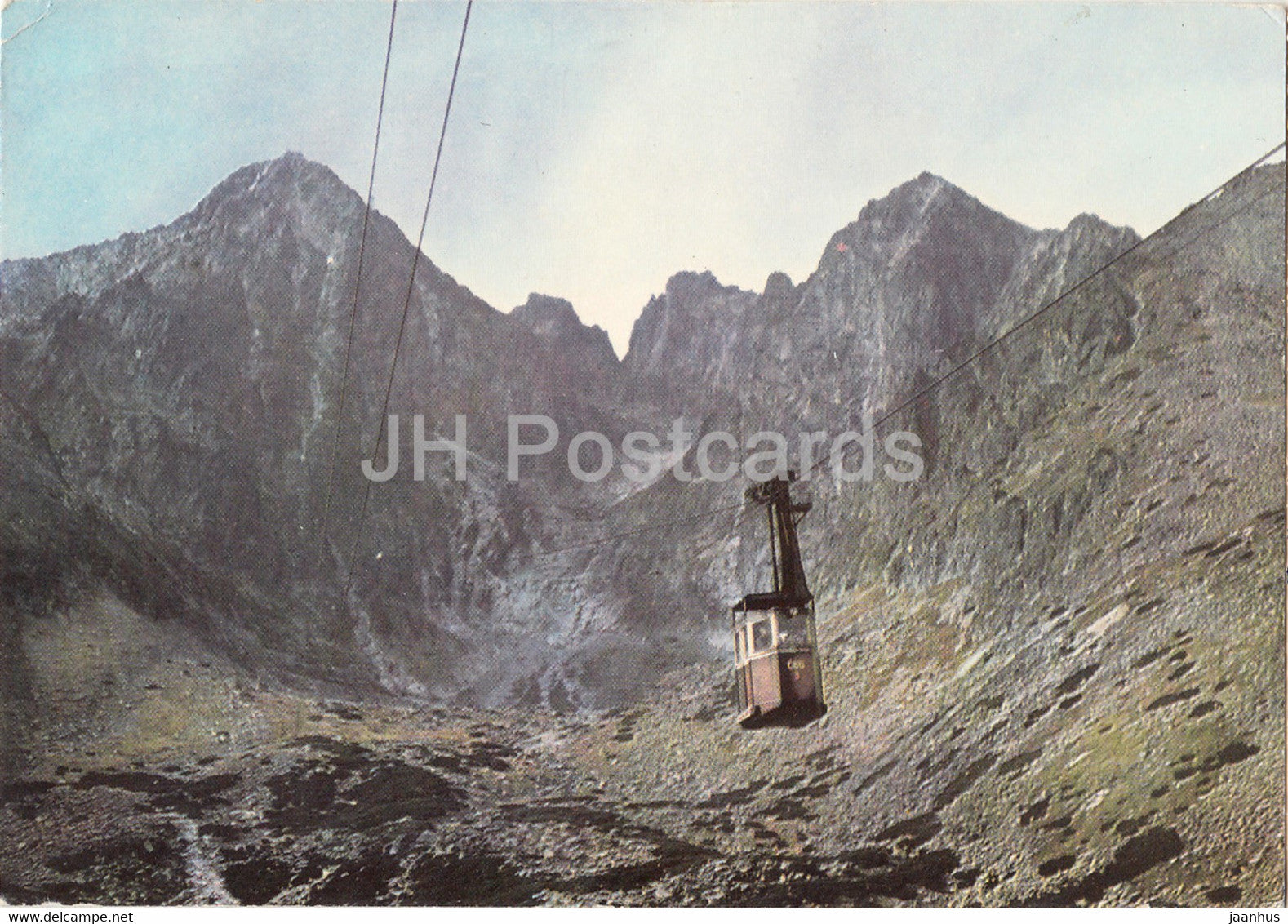 Vysoke Tatry - High Tatras - Skalnate Valley - Lomnicky Kezmarsky Stit - cable car - Czechoslovakia - Slovakia - unused - JH Postcards
