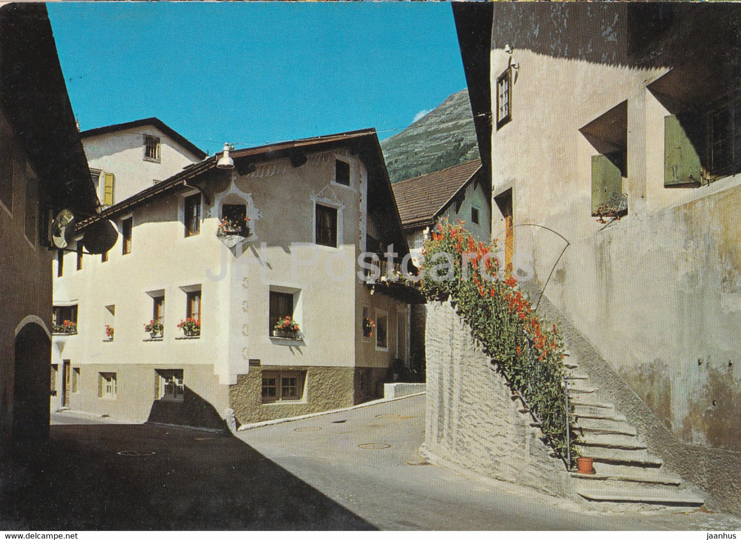 In Pontresina - street - 1976 - Switzerland - used - JH Postcards