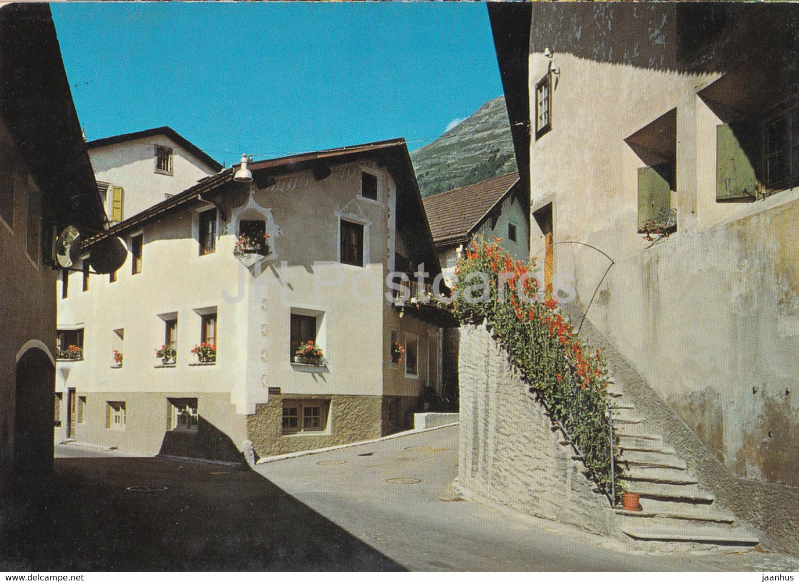 In Pontresina - street - 1976 - Switzerland - used - JH Postcards