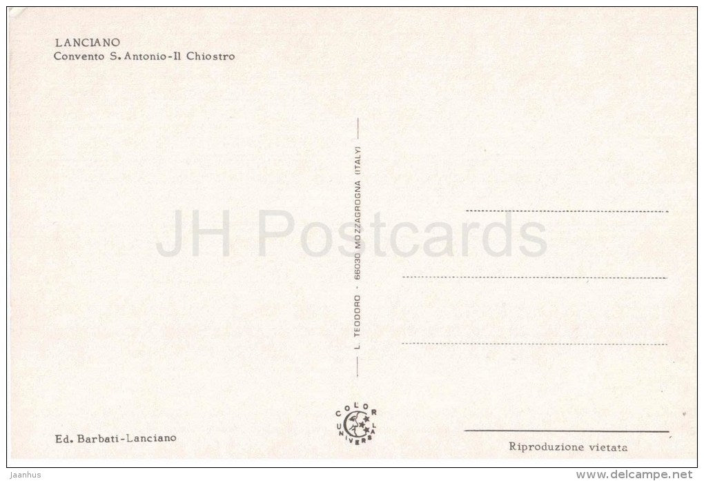 Convento S. Antonio Il Chiostro - The St. Anthony Convent Cloister - Lanciano - Italia - Italy - unused - JH Postcards