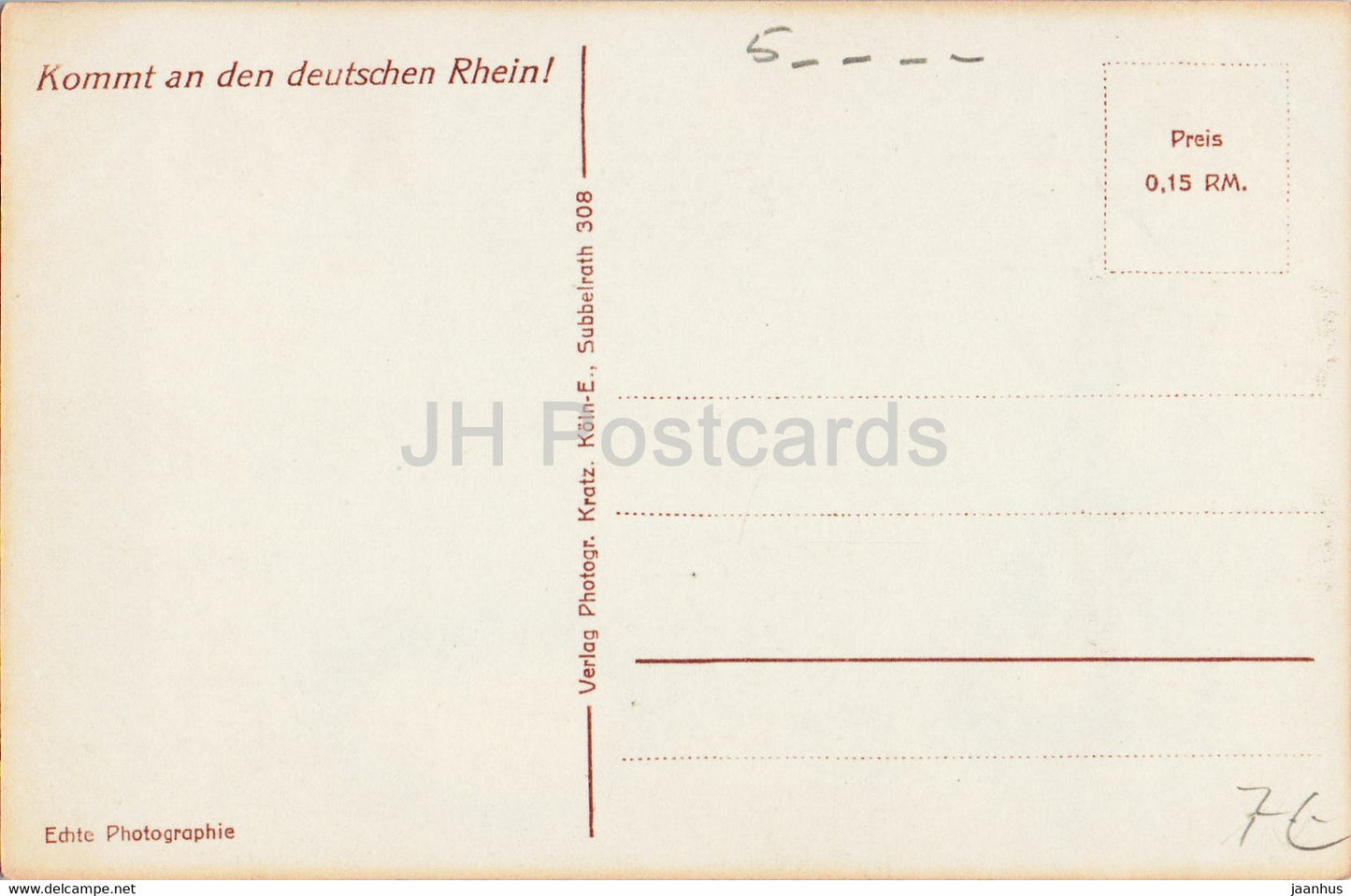 Köln - Köln - Düsseldorfer Rheindampfschiffahrt - Das Deutsche Eck - Schiff - alte Postkarte - Deutschland - unbenutzt