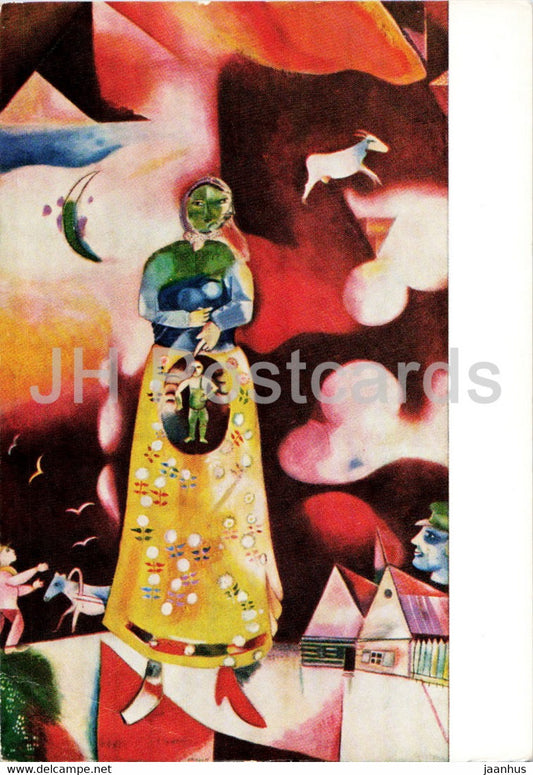 painting by Marc Chagall - Pregnant Woman - French art - Netherlands - unused - JH Postcards