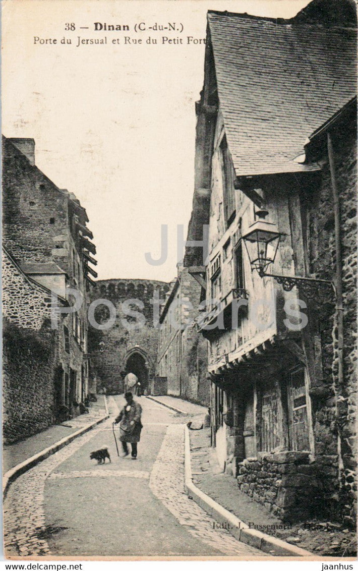 Dinan - Porte du Jersual et Rue du Petit Fort - 38 - old postcard - France - unused - JH Postcards