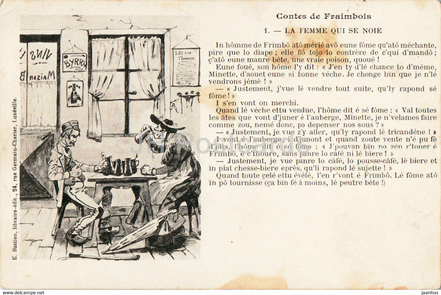 Contes de Fraimbois - La Femme Qui se Noie - 1 - old postcard - 1903 - France - used - JH Postcards