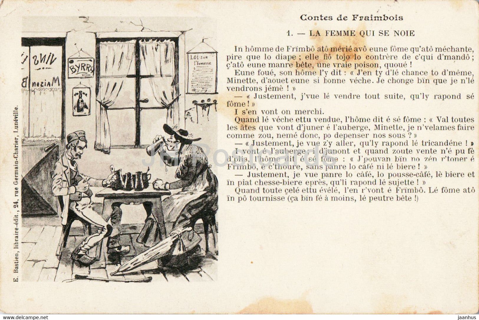 Contes de Fraimbois - La Femme Qui se Noie - 1 - old postcard - 1903 - France - used - JH Postcards