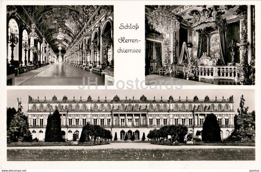 Schloss Herrenchiemsee - castle - old postcard - 1949 - Germany - used - JH Postcards