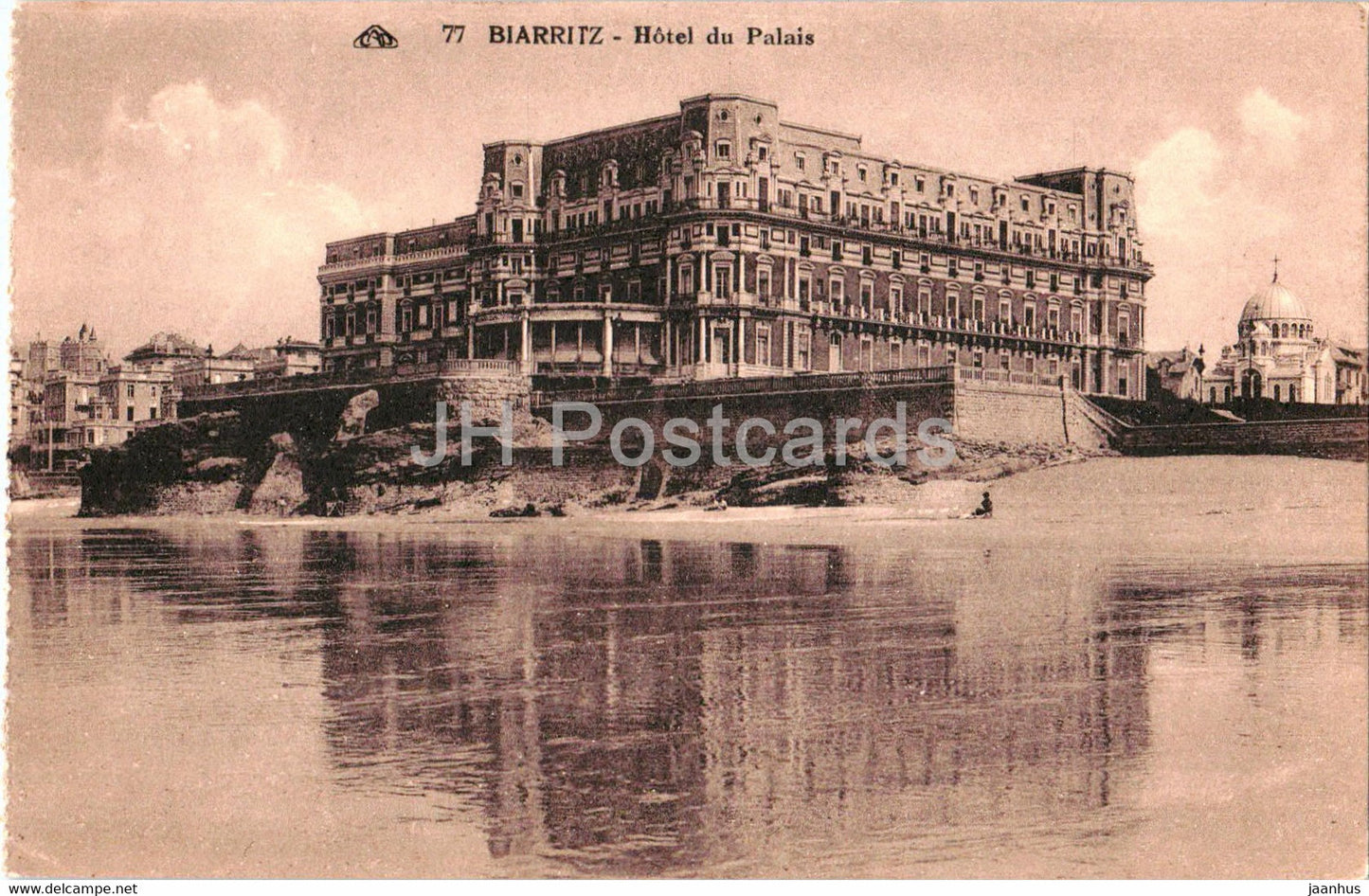 Biarritz - Hotel du Palais - 77 - old postcard - France - unused - JH Postcards