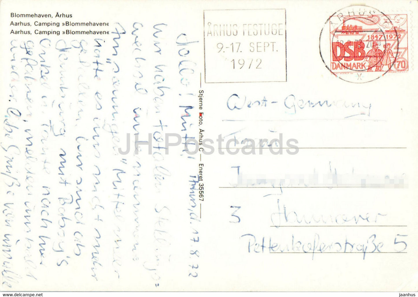 Arhus - Aarhus camping Blommehaven - 1972 - Denmark - used