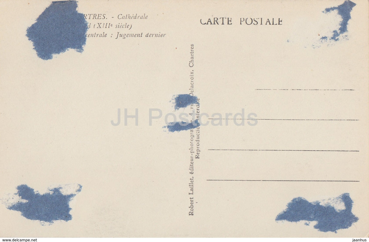 Chartres - Cathédrale - Jugement Dernier - 10 - cathédrale - carte postale ancienne - France - inutilisée
