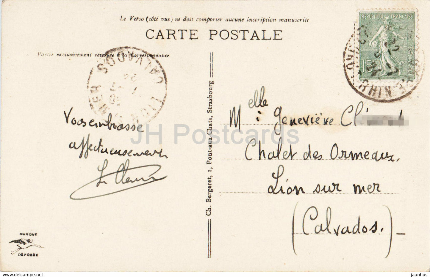 Colmar - Maison des Tetes - 11 - alte Postkarte - 1924 - Frankreich - gebraucht