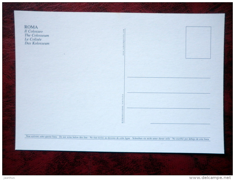 Il Colosseo - Colosseum - Rome - Italy - unused - JH Postcards