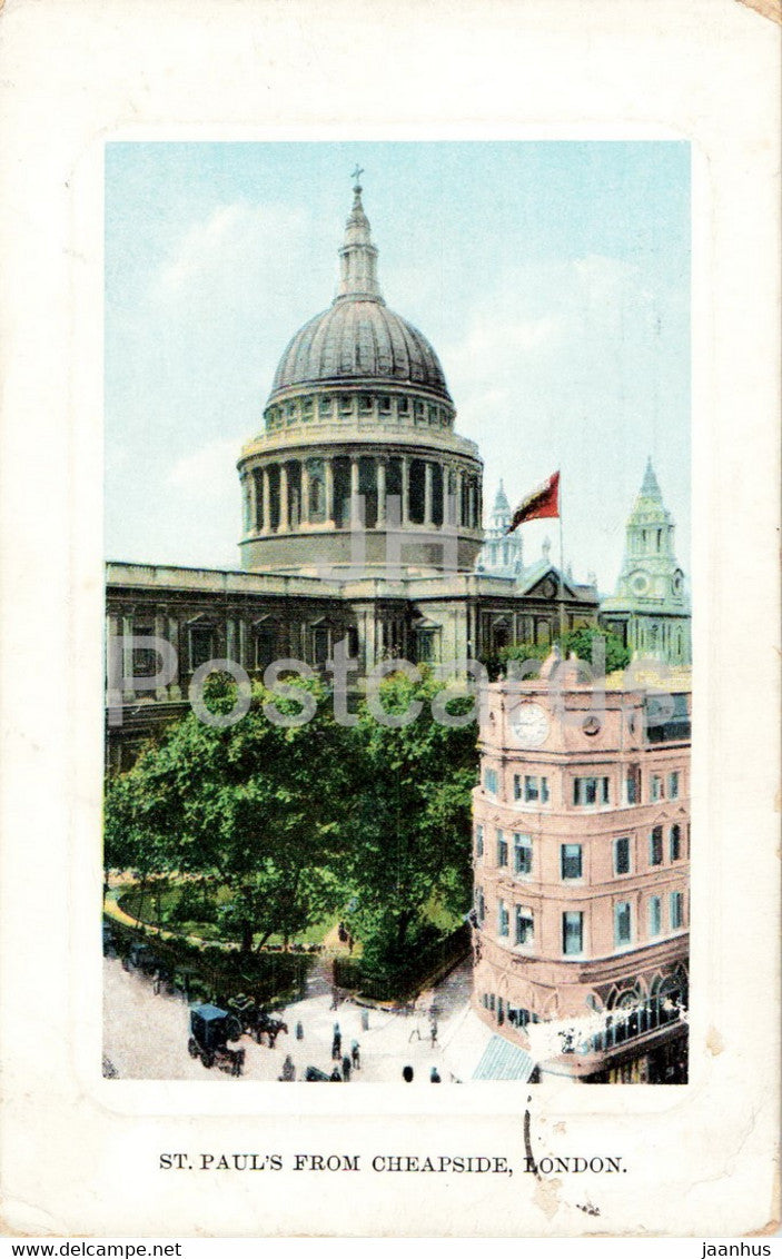 London - St Pauls from Cheapside - old postcard - England - 1910 - United Kingdom - used - JH Postcards