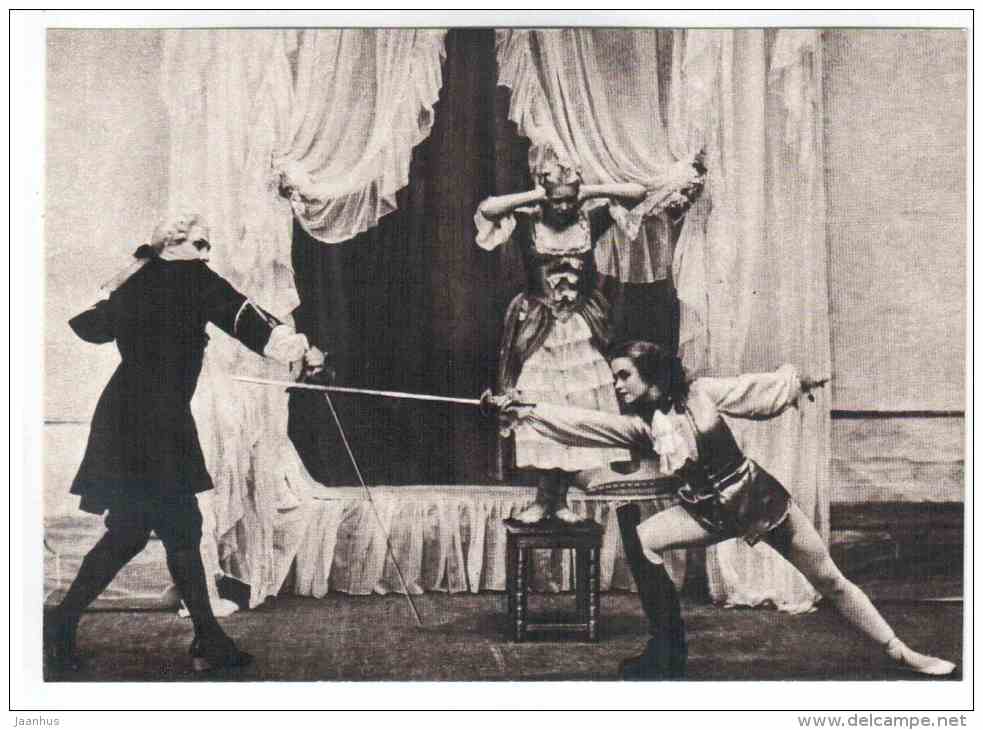 Beatrice , Clarice and Silvio in Pseudo-Bridegroom - Helmi Puur ballerina - ballet - 1979 - Estonia USSR - unused - JH Postcards