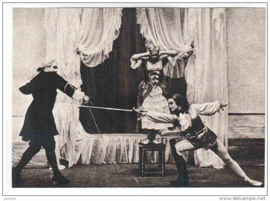 Beatrice , Clarice and Silvio in Pseudo-Bridegroom - Helmi Puur ballerina - ballet - 1979 - Estonia USSR - unused - JH Postcards