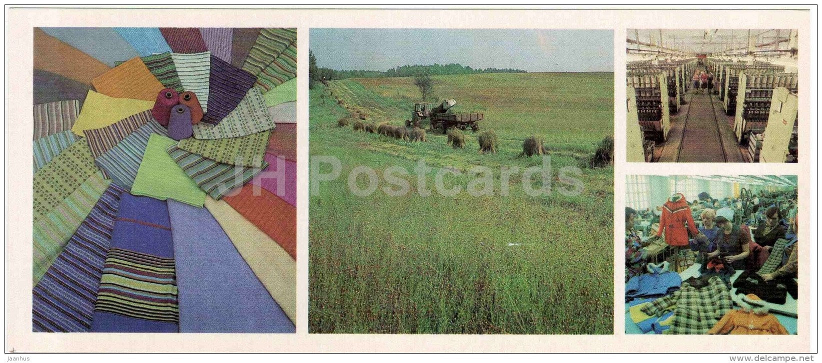 Vologda flax products - garment factory - Vologda Region - 1987 - Russia USSR - unused - JH Postcards