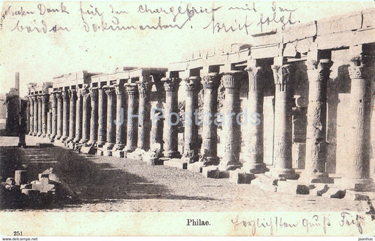 Philae - ancient world - 251 - old postcard - 1903 - Egypt - used - JH Postcards