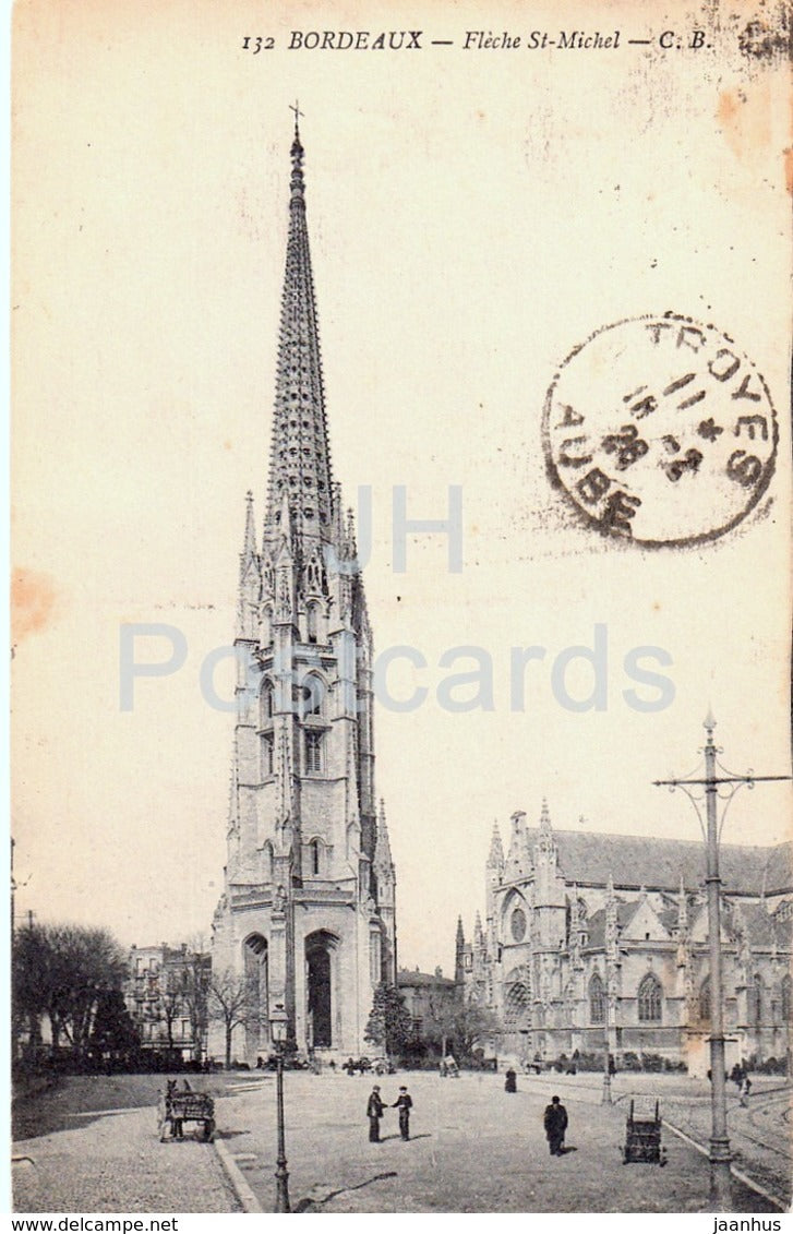 Bordeaux - Fleche St Michel - spire - 15 - 1928 - old postcard - France - used - JH Postcards