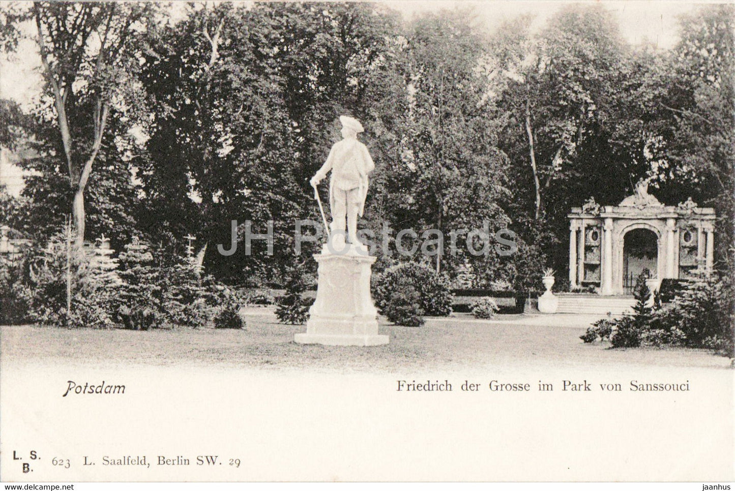 Potsdam - Friedrich der Grosse im Park von Sanssouci - monument - old postcard - Germany - unused - JH Postcards
