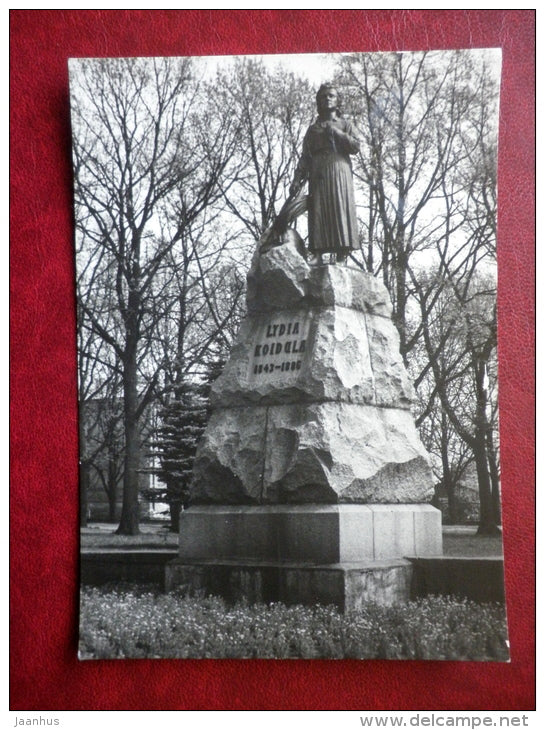monument to poet Lydia Koidula - Pärnu - 1968 - Estonia - USSR - unused - JH Postcards