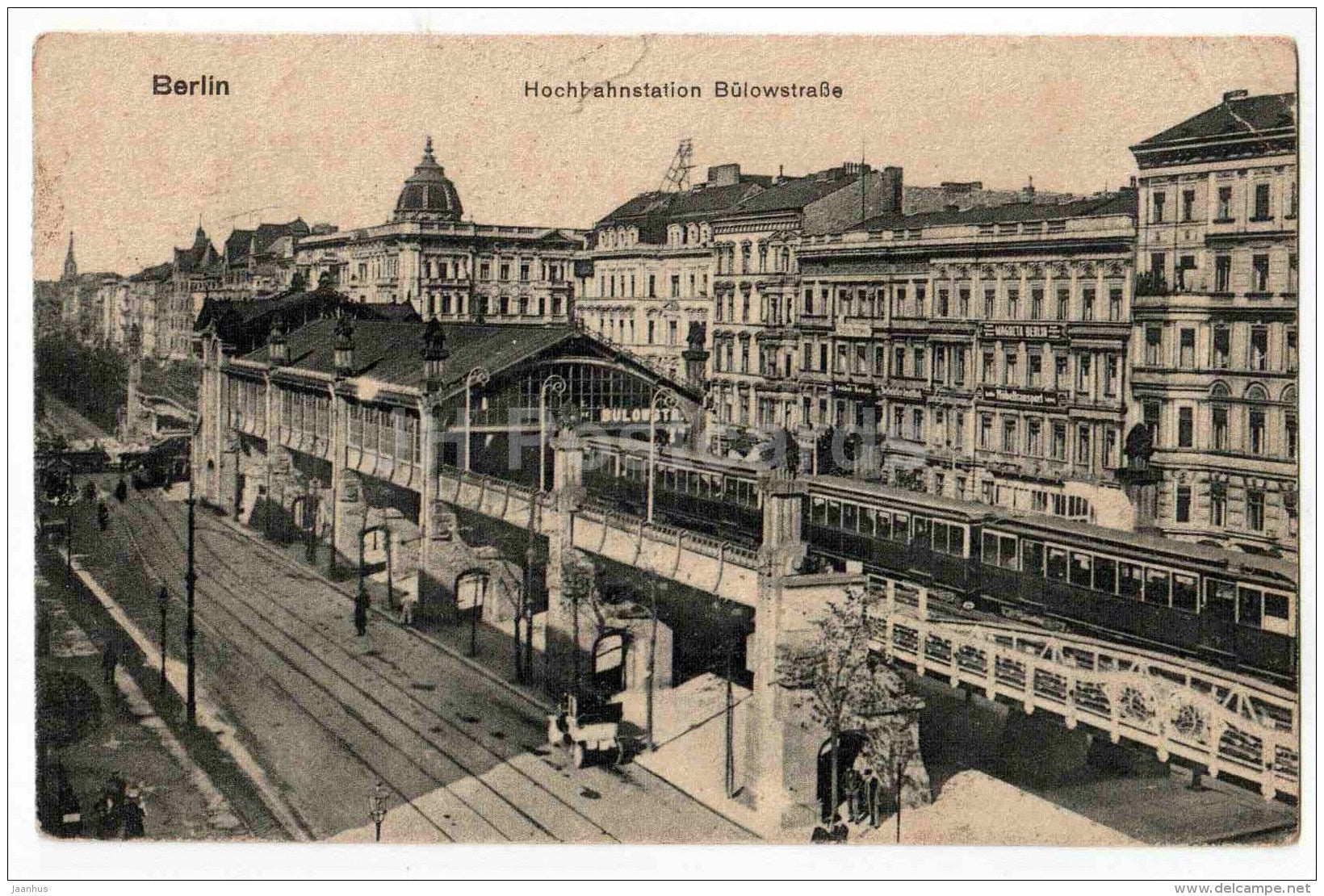 Hochbahnstation Bülowstrasse - Berlin - 2273 - Germany - sent from Germany Berlin to Estonia Tallinn 1921 - JH Postcards