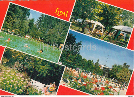 Igal - pool - multiview - Hungary - used - JH Postcards