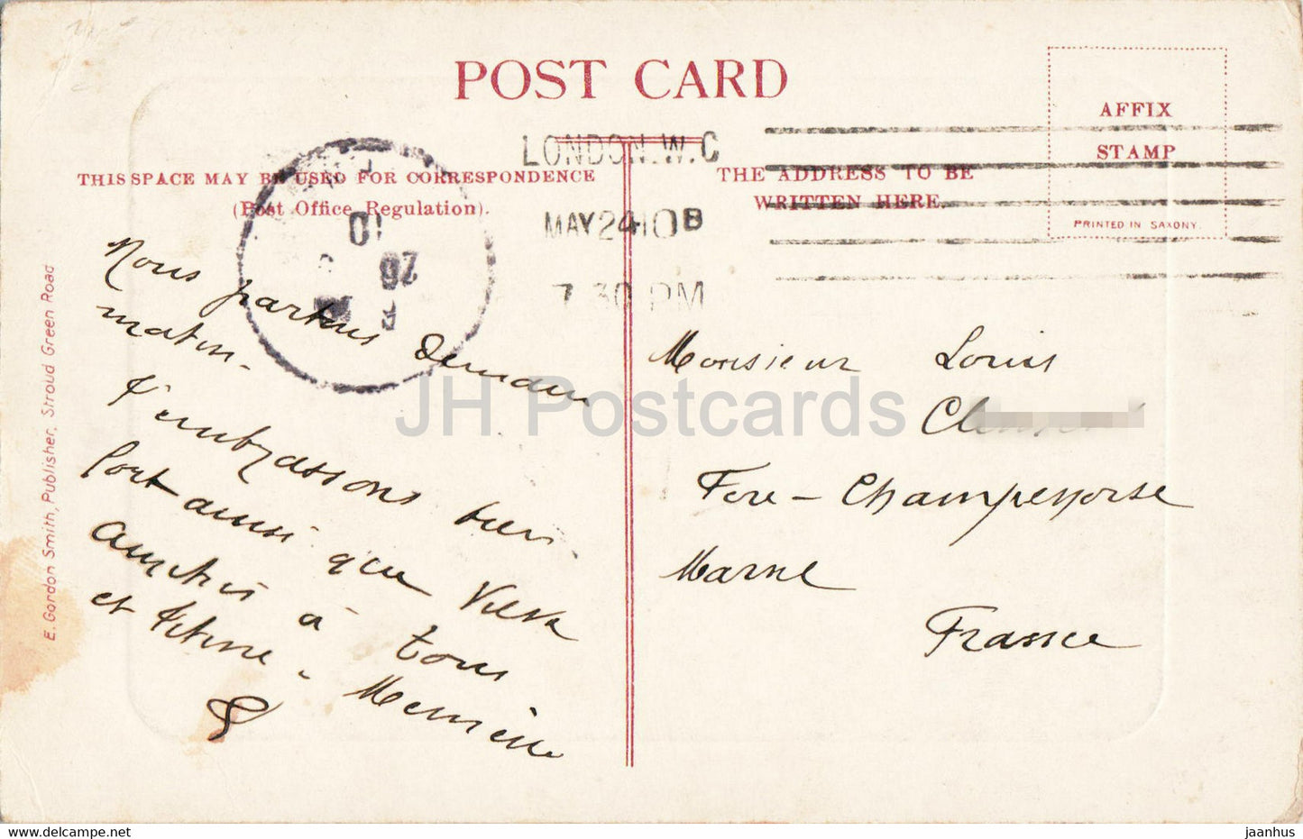 Londres - St Pauls de Cheapside - carte postale ancienne - Angleterre - 1910 - Royaume-Uni - utilisé