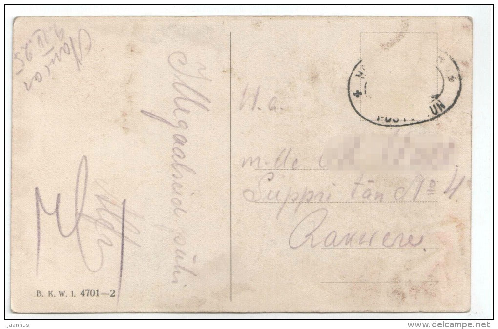 Easter Greeting Card - chicken - Cöhler - B. K. W. I. 4701-2 - old postcard - circulated in Estonia 1925 Rakvere - used - JH Postcards