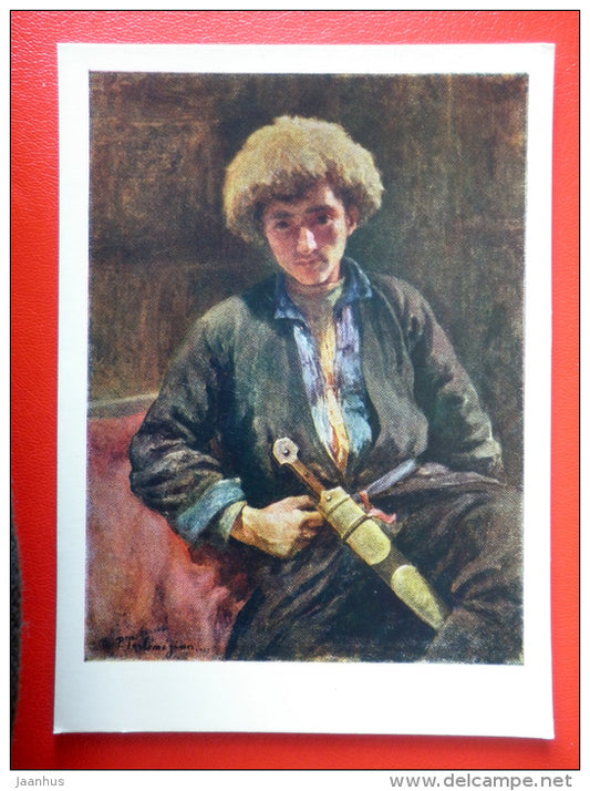 painting by F. Terlemezyan . Lori Shepherd , 1905 - dagger - armenian art - unused - JH Postcards