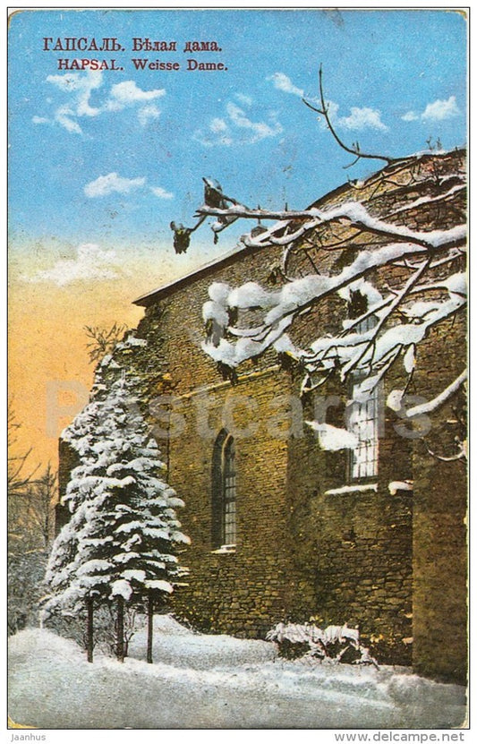 Castle - White Lady - Haapsalu - Old Postcard Reproduction - 1990 - Estonia USSR - unused - JH Postcards