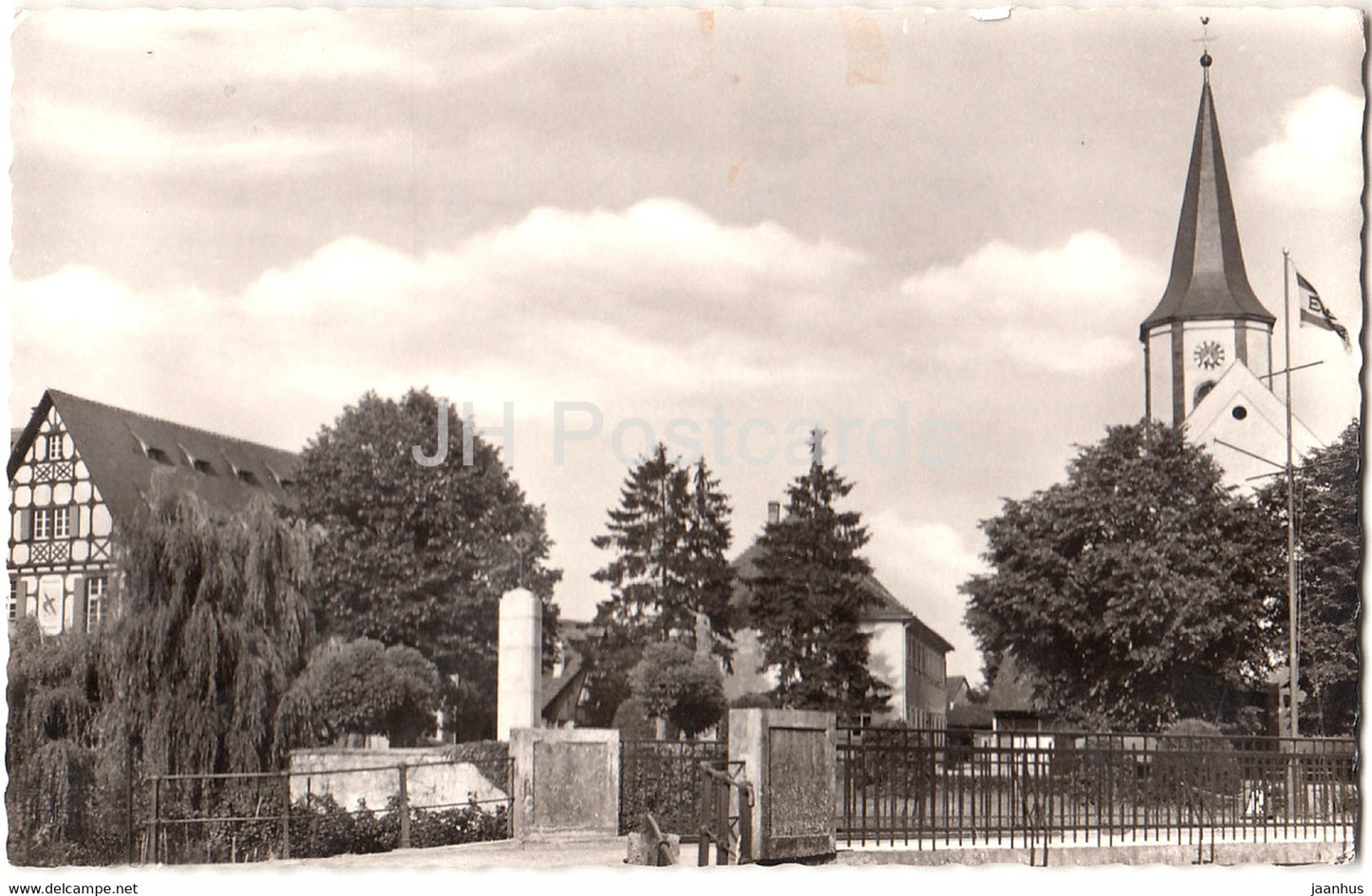 Freistett b Kehl - Rathaus - Schule - Kirche - church - 1959 - Germany - used - JH Postcards