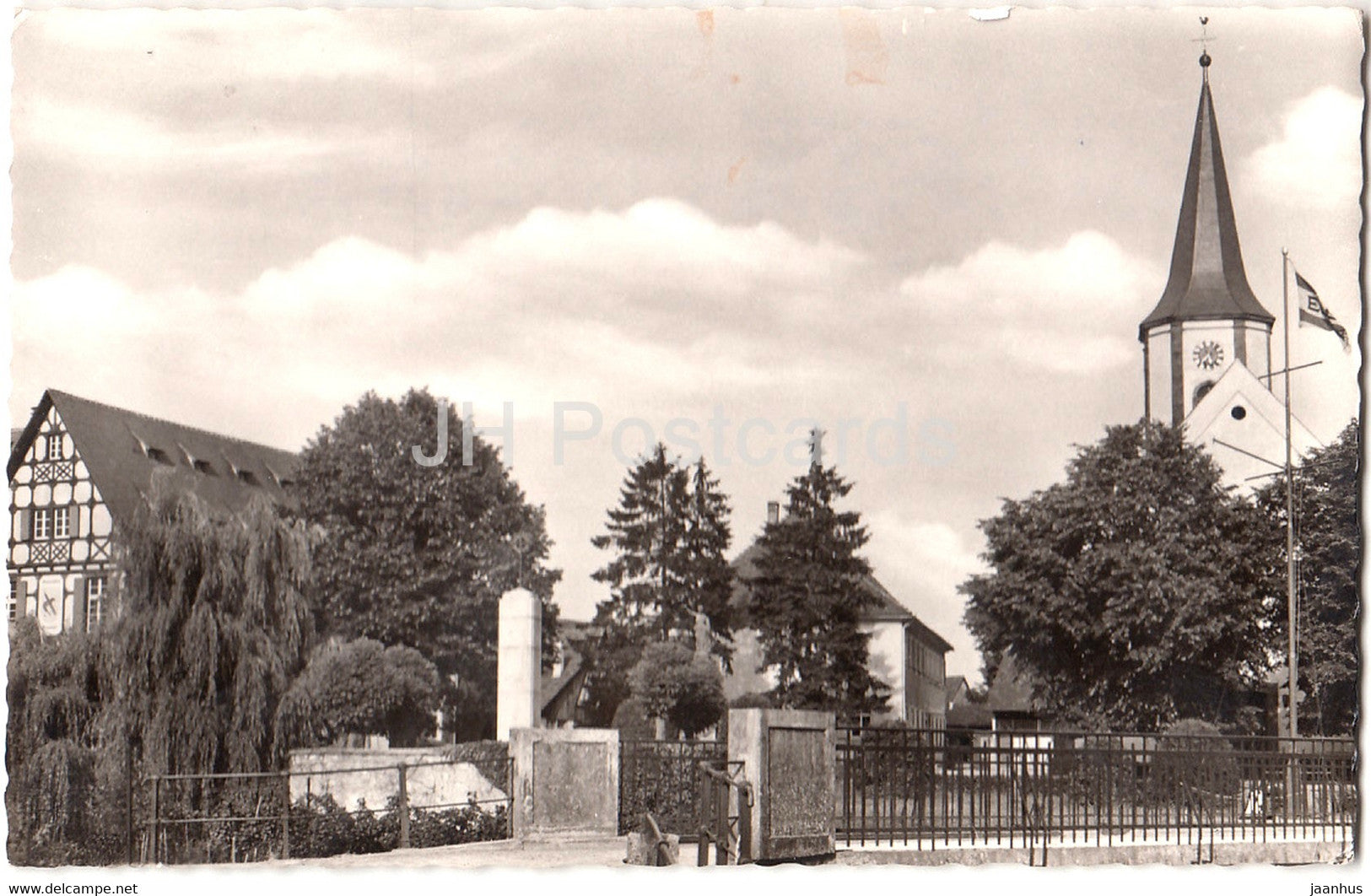 Freistett b Kehl - Rathaus - Schule - Kirche - church - 1959 - Germany - used - JH Postcards