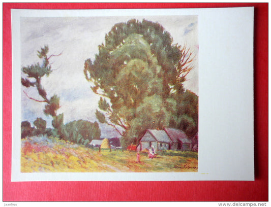 painting by Petras Kalpokas - A Grey Day . 1933 - lithuanian art - unused - JH Postcards
