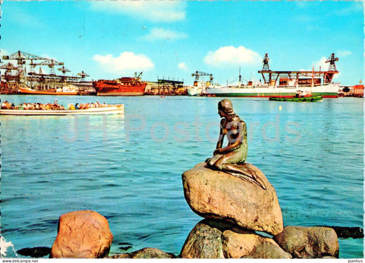 Copenhagen - Kobenhavn - Den Lille Havfrue - Little Mermaid - Parti fra Langelinie - ship - boat - 1967 - Denmark - used - JH Postcards